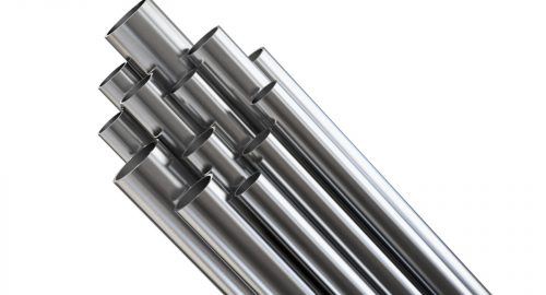 Steel,Pipes,,Isolated,On,White,Background.,Clipping,Path,Included.,3d