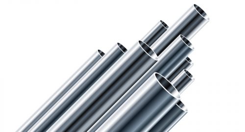 Steel,Or,Aluminum,Pipes,Of,Different,Diameters,Isolated,On,White