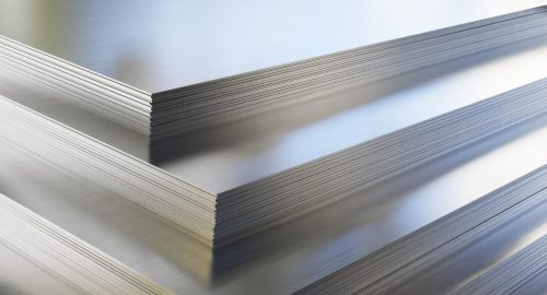 Steel,Or,Aluminum,Sheets,In,Warehouse,,Rolled,Metal,Product.,3d